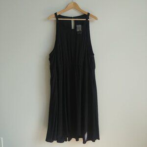 NEW WITH TAGS Torrid 5 5X black midi dress viscose lyocell elastic waist